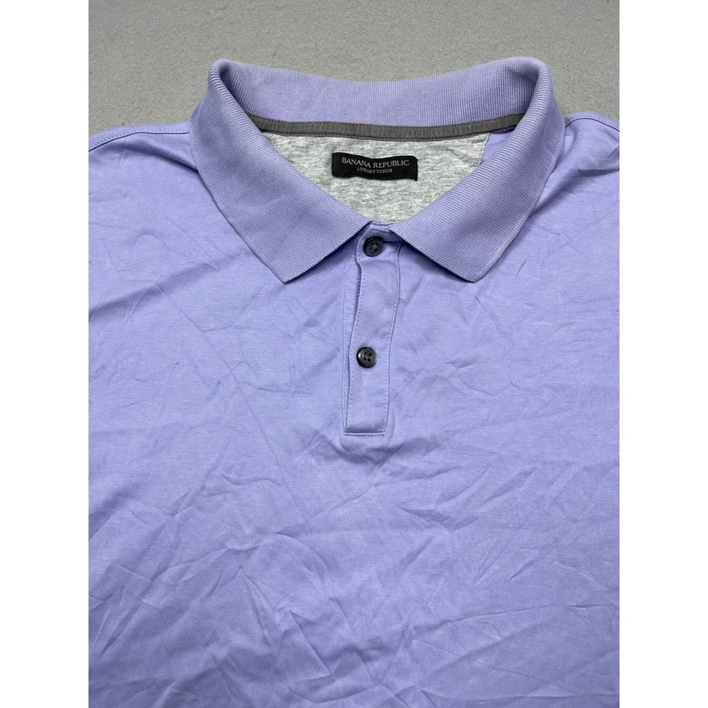 Banana Republic Polo Luxury Touch Cotton Purple Large Mens
